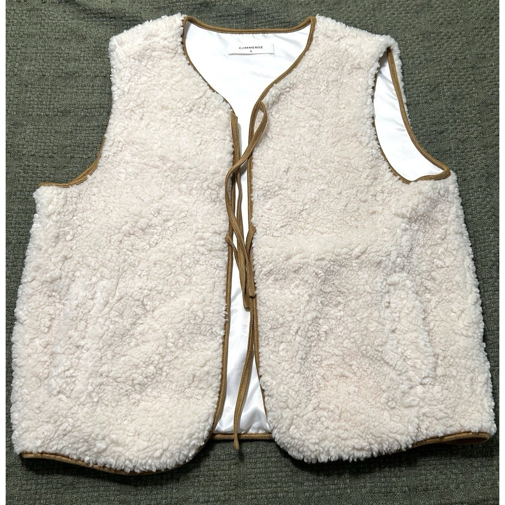 Commense Teddy Fleece Vest Cream Sherpa Comfy. Women's Small